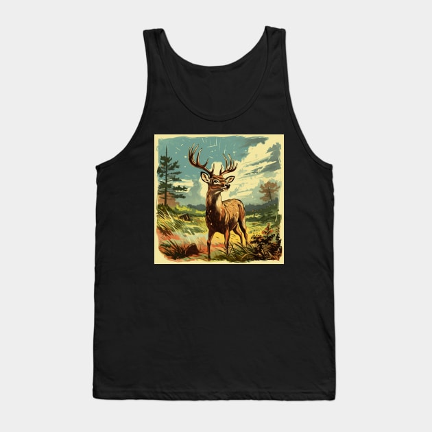 Deer Hunting Cartoon Vintage Fun Hunting Tank Top by OscarVanHendrix